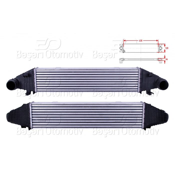 TURBO RADYATORU (INTERCOOLER) 630X120X64 MERCEDES-BENZ BENZ W204 C180 CGI C200 CGI C204 C180 C200 CGI W212 E200 CGI 07 >