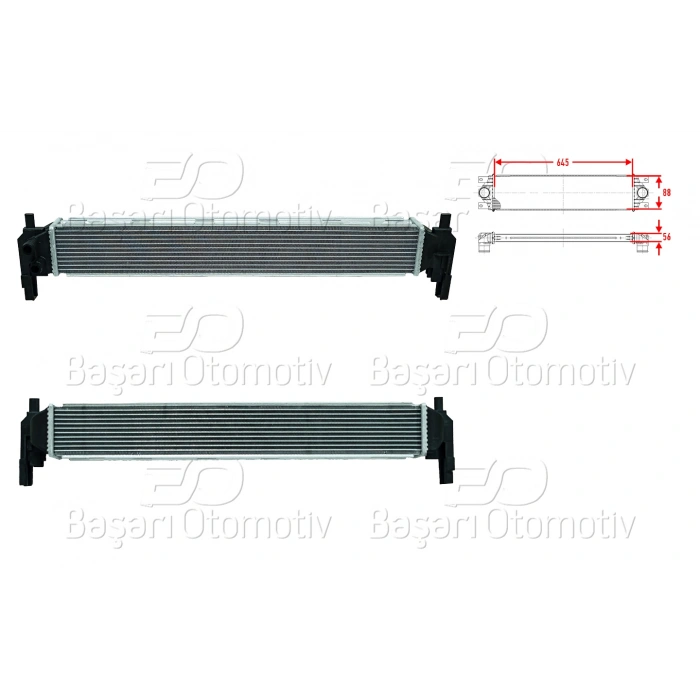 TURBO RADYATORU (INTERCOOLER) 645X88X56 AUDI A1 VW POLO SEAT IBIZA TOLEDO SKODA FABIA RAPID 1.2 TSI 1.2 TFSI 1.4 TDI 1.4 TFSI 1.4 TSI 09>