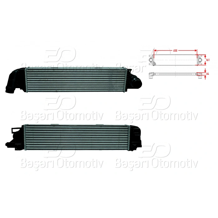 TURBO RADYATORU (INTERCOOLER) 650X161X64 RENAULT TRAFIC 3 1.6 DCI 14>/ OPEL VIVARO 1.6 CDTI 14>