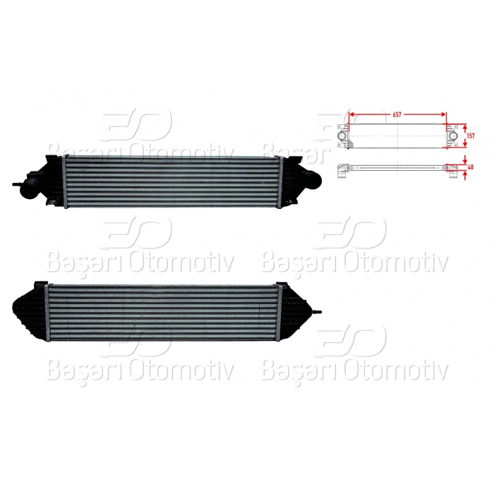 TURBO RADYATORU (INTERCOOLER) 655X157X40 FORD C-MAX FOCUS 3 GRAND C-MAX KUGA 2 TOURNEO CONNECT TRANSIT CONNECT1.6 ECOBOOST1.6 FLEXIFUEL 10 >