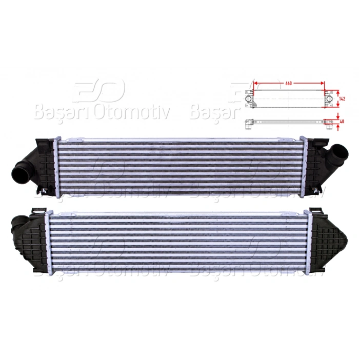 TURBO RADYATORU (INTERCOOLER) 660X142X40 FORD GALAXY KUGA MONDEO S-MAX 1.6 TDCI 1.8 TDCI 2.0 TDCI VOLVO S60 2 S80 2 V60 V70 3 1.6 D 1.6 DRIVE 2.0 TDI 06 >