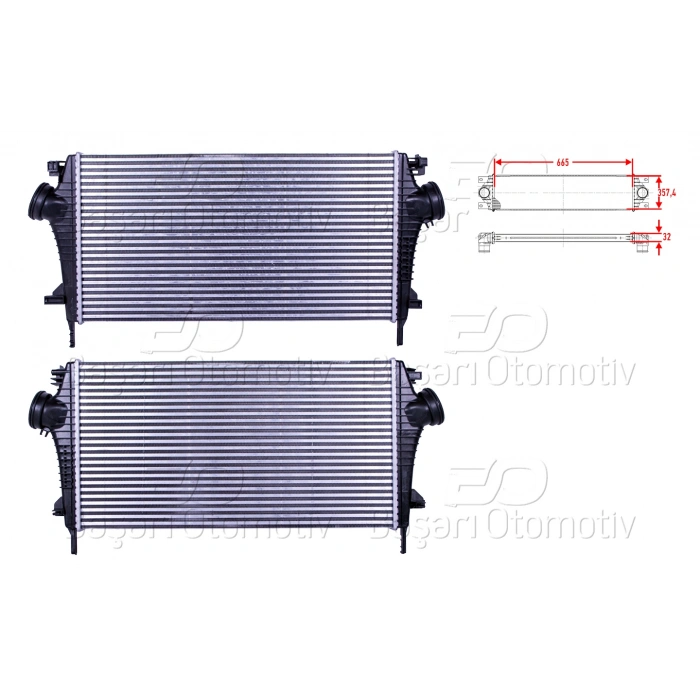 TURBO RADYATORU (INTERCOOLER) 665X357,4X32 OPEL INSIGNIA 1.6 2.0 08-17