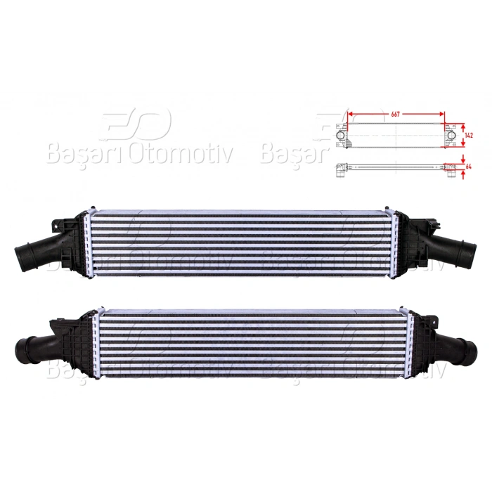 TURBO RADYATORU (INTERCOOLER) 667X142X64 AUDI A4 A5 A6 Q5 2.0 TDI TFSI CAGA 08 >