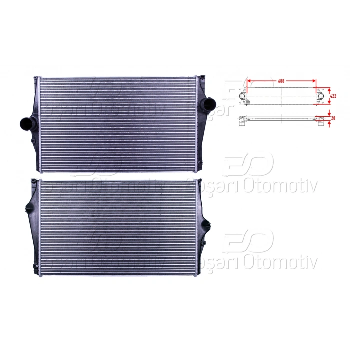 TURBO RADYATORU (INTERCOOLER) 688X422X28 VOLVO XC90 1 2.5 T - D5 - T6 02-14