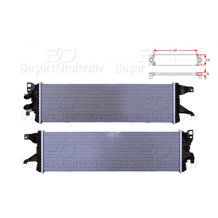 TURBO RADYATORU (INTERCOOLER) 697X210X26 VW T6 2.0 TDI 15>