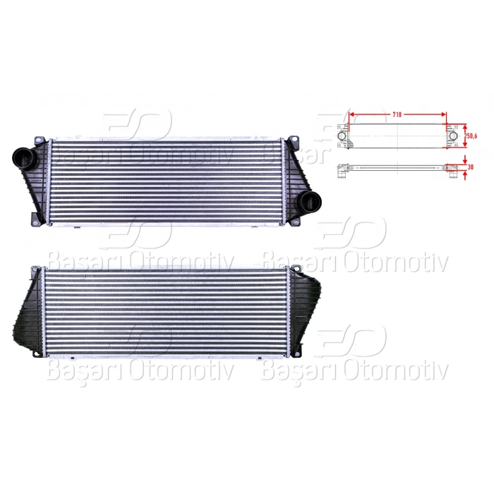 TURBO RADYATORU (INTERCOOLER) 718X250,6X30 MERCEDES-BENZ SPRINTER 2.5 TDI 97 >