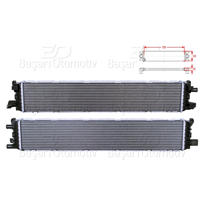 TURBO RADYATORU (INTERCOOLER) 720X133X52 VW GOLF7 (5G1, BQ1, BE1, BE2) 1.4 GTE 12-21 SEAT LEON SC (5F5) 1.2 TSI 13-18 AUDI A4 B8 (8K2) 2.0 TDI 07-16