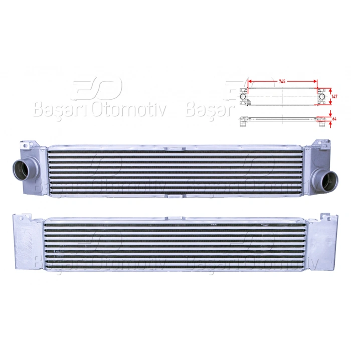 TURBO RADYATORU (INTERCOOLER) 745X147X64 CITROEN JUMPER FIAT DUCATO PEUGEOT BOXER 2.2 HDI 3.0 HDI 2.0 D 2.2 D 2.3 D 3.0 D 06 >