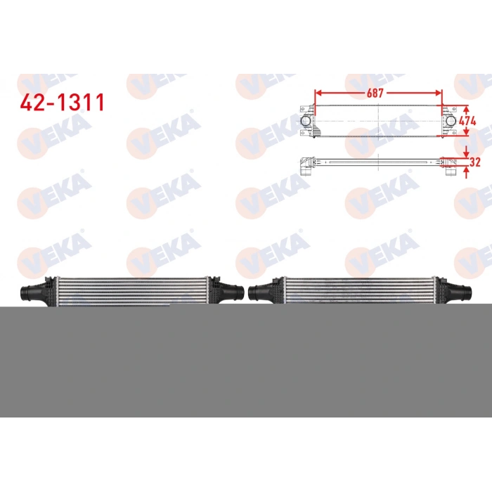 TURBO RADYATORU (INTERCOOLER) AUDI Q7 2.0 TFSI, 3.0 TDI 2015- / VOLKSWAGEN TOUAREG 3.0 TDI 2018-2023