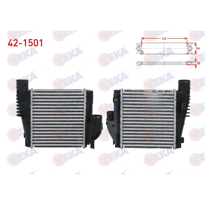TURBO RADYATORU (INTERCOOLER) BERLINGO 1.5/1.6 BlueHDI 18-/ C4 PICASSO II 1.6 HDI - 1.6 THP 13-/ 308 II 1.2 THP - 1.6 HDI - 1.6 THP - 1.5 BlueHDI 14-/ PARTNER 1.6 BlueHDI 18- / RIFTER 1.5 HDI 2019-