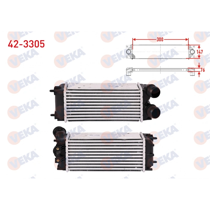 TURBO RADYATORU (INTERCOOLER) KISA BORULU PEUGEOT PARTNER TEPEE 1.6 HDI 2008-