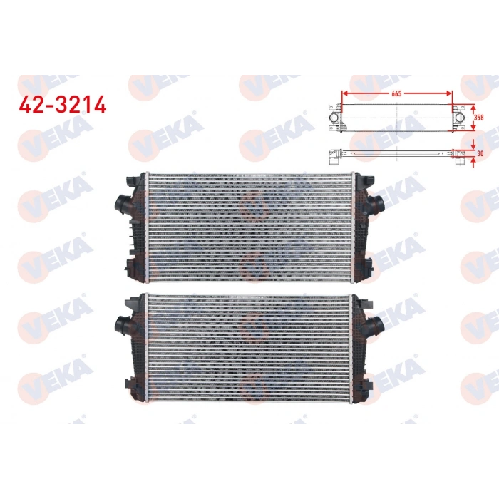 TURBO RADYATORU (INTERCOOLER) OPEL ASTRA J 1.6 CDTI 2009-2016/ OPEL ZAFIRA C 1.6 CDTI 2014-/ CHEVROLET CRUZE 2.0 CDI 2011-2014
