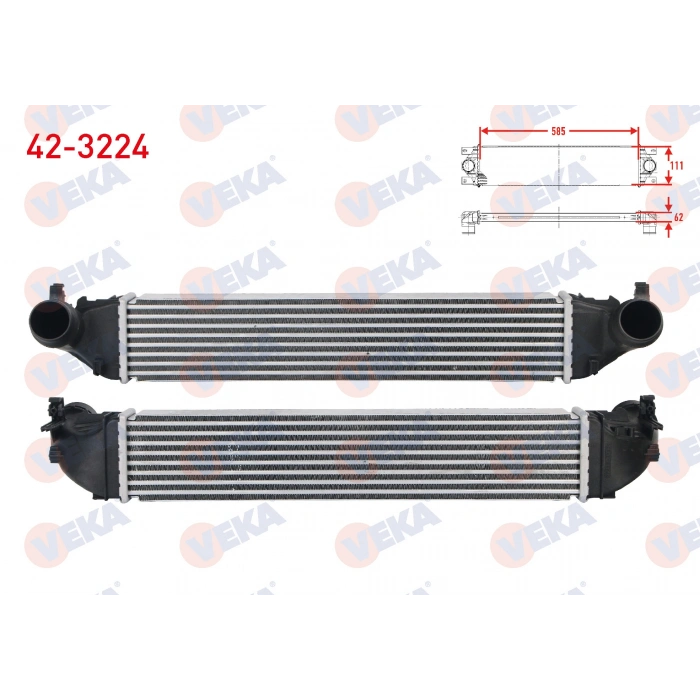 TURBO RADYATORU (INTERCOOLER) OPEL ASTRA K 1.0i TURBO 2015-