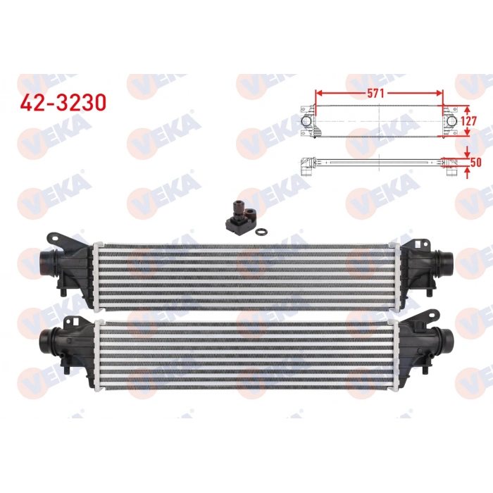 TURBO RADYATORU (INTERCOOLER) OPEL CORSA E 1.0 2014- (TURBO SENSORLU)