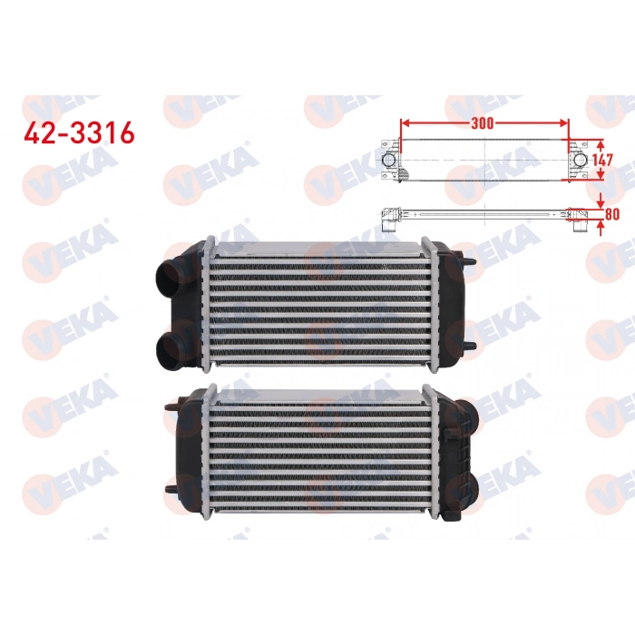 TURBO RADYATORU (INTERCOOLER) PEUGEOT 206 CC 1.6 HDI 110 109 hp 2005-2007