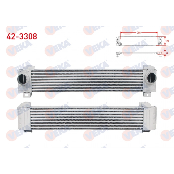 TURBO RADYATORU (INTERCOOLER) PEUGEOT 308 1.6 THP 2007-2013/ RCZ 1.6 THP 2010-/ CITROEN DS4 - DS5 1.6 THP 2011-
