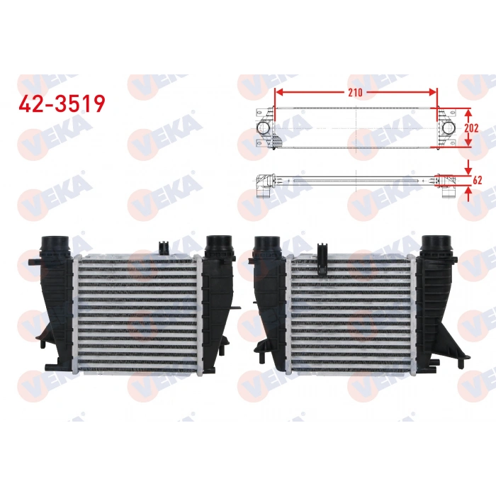 TURBO RADYATORU (INTERCOOLER) (SEGMANLI) RENAULT CLIO III (BR0/1,CR0/1) 1.5 DCI 2010-