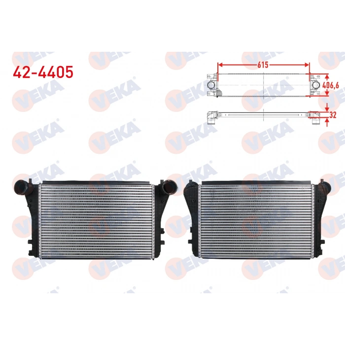 TURBO RADYATORU (INTERCOOLER) (SEGMANLI) VOLKSWAGEN CADDY III (2KA,2KH,2CA,2CH) 1.9 TDI (BJB-BLS) 2004-2010