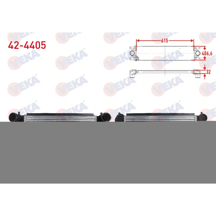 TURBO RADYATORU (INTERCOOLER) (SEGMANLI) VOLKSWAGEN CADDY III (2KA,2KH,2CA,2CH) 1.9 TDI (BJB-BLS) 2004-2010