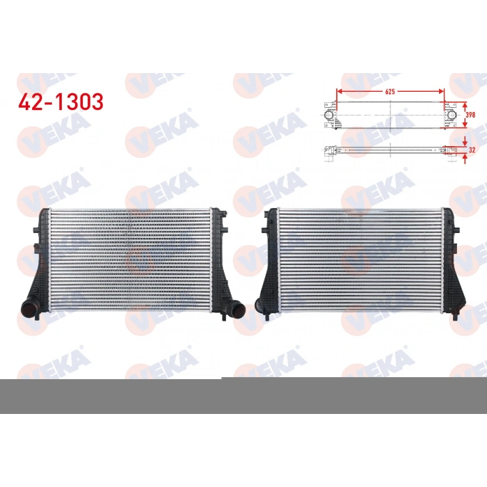 TURBO RADYATORU (INTERCOOLER) VW GOLF VI - PASSAT - PASSAT CC 2.0 TSI 2008-/ TIGUAN 2.0 TFSI 2007-2016/ SEAT LEON 2.0 FSI 2005-2012 / AUDI A3 - TT 2.0 TFSI 2003-2013