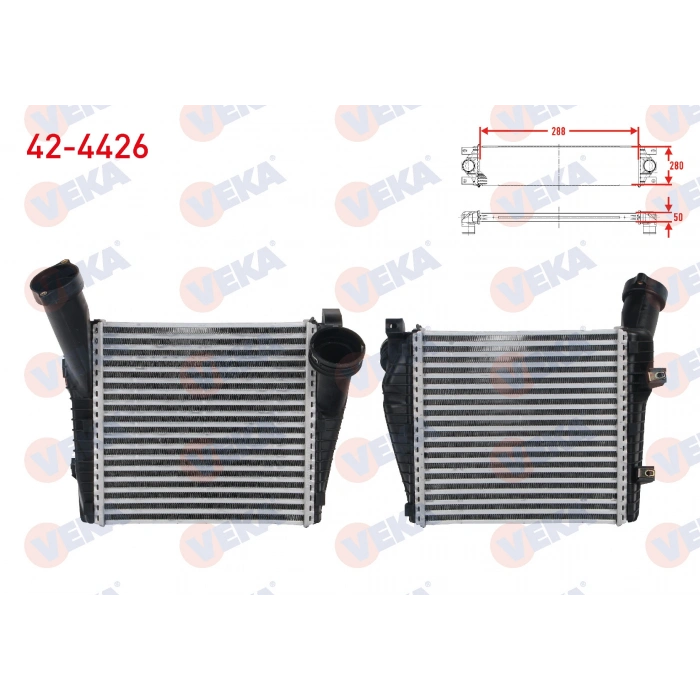 TURBO RADYATORU (INTERCOOLER) VW TOUAREG 2.5 R5 TDI - 3.0 V6 TDI - 5.0 TDI 02-10/ AUDI Q7 3.0 TDI - 3.0 TFSI - 4.2 TDI QUATTRO 06-15/ CAYENNE 3.0 D 10-/ CAYENNE 3.2i - S 4.5i V8 02-10