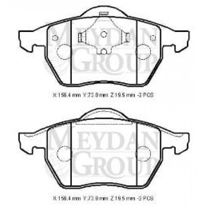 VOLKSWAGEN BEETLE- 98/06; ÖN FREN BALATASI 1,8cc (KABLOSUZ) (DİSK) (156,4X73,8X19,5) (BRAMAX)
