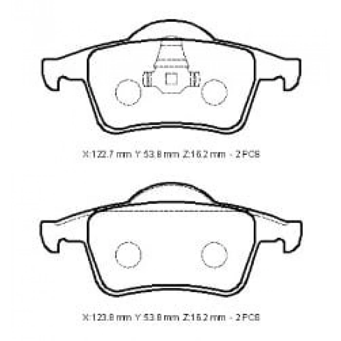 VOLVO S60- 05/09; ARKA FREN BALATASI (KABLOSUZ)(DİSK)(122,7X53,8X16,2/12;3,8X53,8X16,2)(BRAMAX)