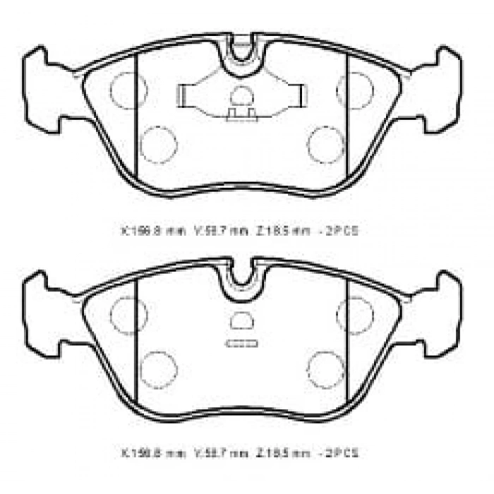 VOLVO S70- 97/00; ÖN FREN BALATASI 2,0/2,3/2,4 (KABLOSUZ)(DİSK)(156,8X58,7X18,5) (BRAMAX)