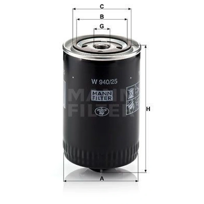 YAĞ FİLTRESİ GOLF III IV 96>03 POLO PASSAT PASSAT 97>01 PASSAT IV CADDY TRANSPORTER T4 TRANSPORTER T4 / A4 1.9 ABL AFN