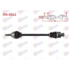 KOMPLE AKS SAG ON RENAULT MEGANE I 1.6 8v - 1.6i 16v ABSLI 44 DIS UZUNLUK 752mm 1996-2003