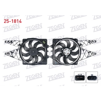 FAN MOTORU (SU+KLIMA) DAVLUMBAZLI TEKLI REZISTANSLI FIAT GRANDE PUNTO (199) 1.3 MJT 75 HP KLIMALI 2005-2012 VEKA 25-1814