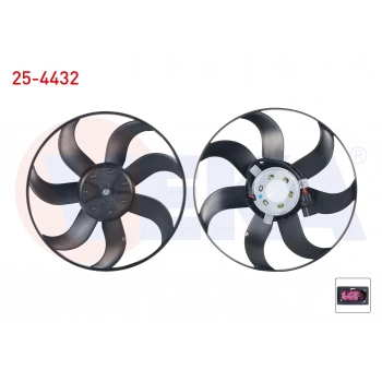 FAN MOTORU (SU+KLIMA) DAVLUMBAZSIZ VOLKSWAGEN POLO (6R,6C) 1.4 TSI CAPI 390mm 2009- VEKA 25-4432