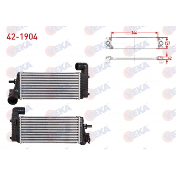 TURBO RADYATORU (INTERCOOLER) FORD FOCUS III 1.5 TDCI 2011-2015 VEKA 42-1904