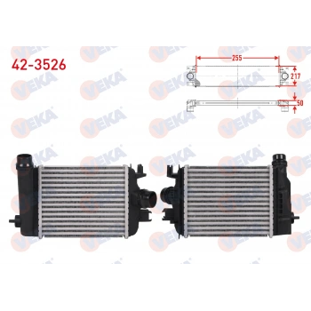 TURBO RADYATORU INTERCOOLER RENAULT CLIO V, 5.5, CAPTUR 1.0 TCe 2019-2024 VEKA 42-3526