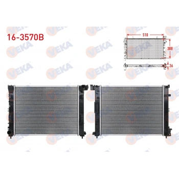 SU RADYATORU BRAZING RENAULT CLIO V 1.5 Blue dCi 2019- / CAPTUR II 1.5 Blue dCi 2020- VEKA 16-3570B