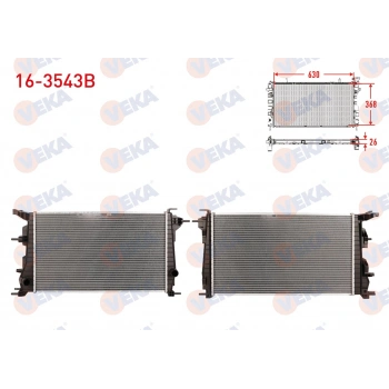 SU RADYATORU BRAZING RENAULT FLUENCE (L30) 1.5 DCI A-T/M-T AC+/- 2009- VEKA 16-3543B