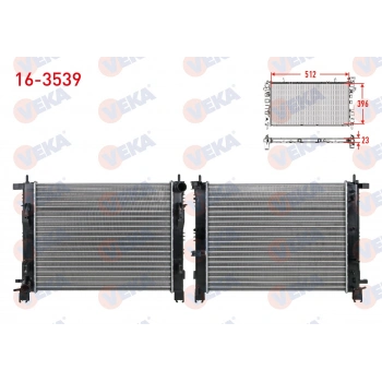 SU RADYATORU MEKANIK CLIO IV 1.5 DCI MT SYMBOL III 1.5 DCI 12- CAPTUR 1.5 DCI 18- / DUSTER 1.5 DCI 19- SANDERO II 1.2,1.5 DCI 12- LODGY 1.5 DCI DOKKER 1.5 DCI 12- LOGAN I STEPWAY 08-15 1.5 DCI 23mm VEKA 16-3539