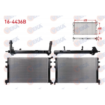 EK SU RADYATORU BRAZING KLIPSLI VOLKSWAGEN GOLF VII (5G1) 1.6 TDI A-T/M-T 2012- VEKA 16-4436B