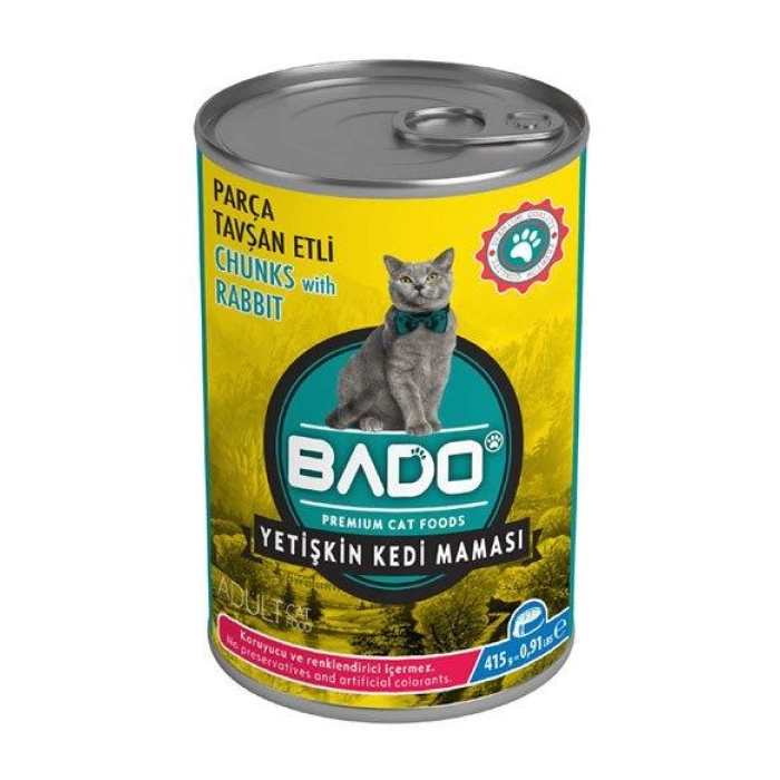 Bado Yetişkin Yaş Kedi Maması Parça Tavşan Etli 415 Gr