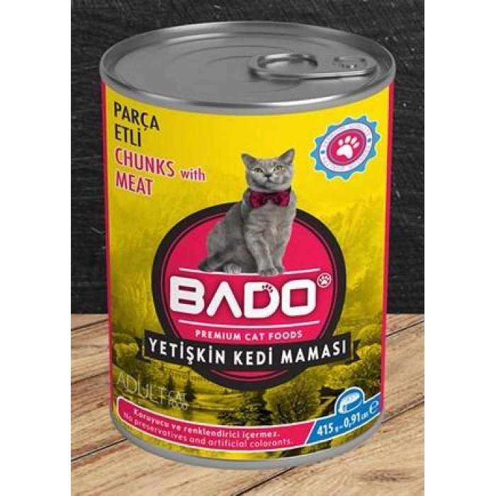 Bado Yetişkin Yaş Kedi Maması Parça Etli 415 Gr