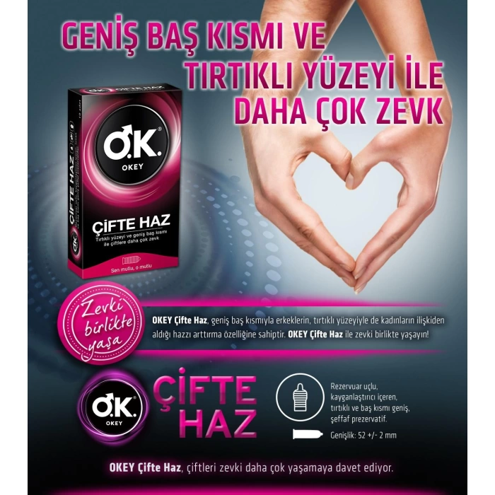 Okey Prezervatif Çifte Haz 2li (20 Adet)