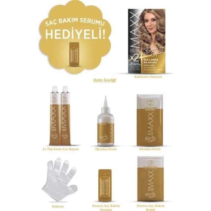 Maxx Deluxe Saç Boyası Set Çikolata Kahve 6/7