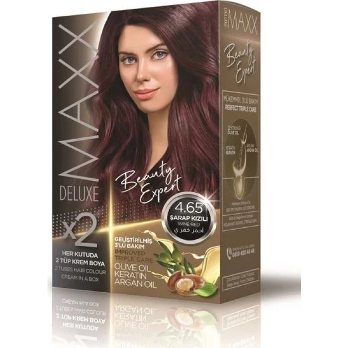 Maxx Deluxe Saç Boyası Set Şarap Kızılı 4/65