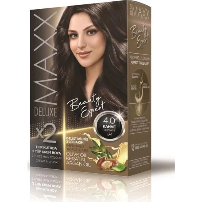 Maxx Deluxe Saç Boyası Set Kahve 4/0