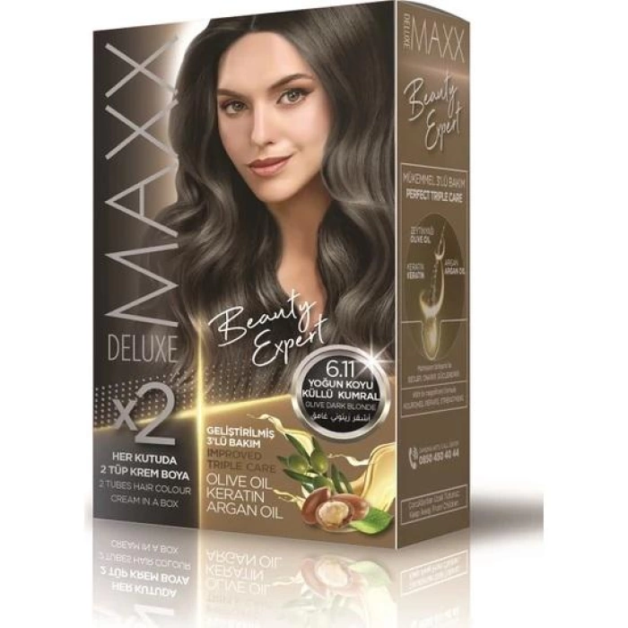 Maxx Deluxe Saç Boyası Set Yoğun Koyu Küllü Kumral 6/11