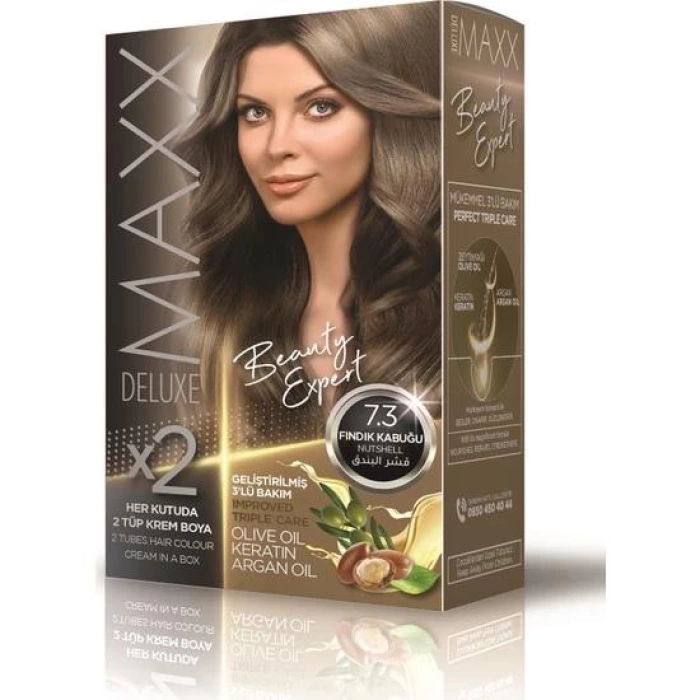 Maxx Deluxe Saç Boyası Set Fındık Kabuğu 7/3
