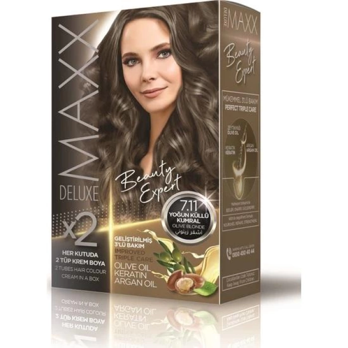 Maxx Deluxe Saç Boyası Set Yoğun Küllü Kumral 7/11