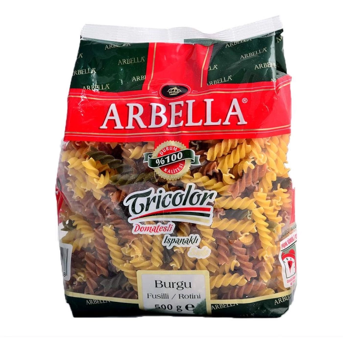 Arbella Burgu 3 Renk Makarna 500 gr