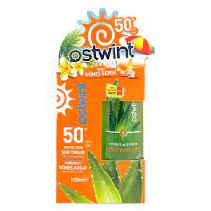 Ostwint Spf 50+ Koruyucu Güneş Kremi 100 ml+Aloe Vera Jel Hediyeli 100 ml