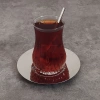 Eva Sade Lizbon Kesme Dekor Çelik Tabaklı Çay Seti -6 Kişilik